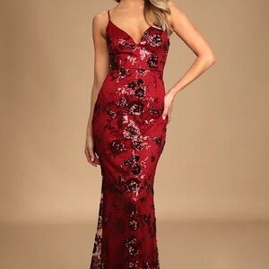 Shine Language Dress - Wine Red